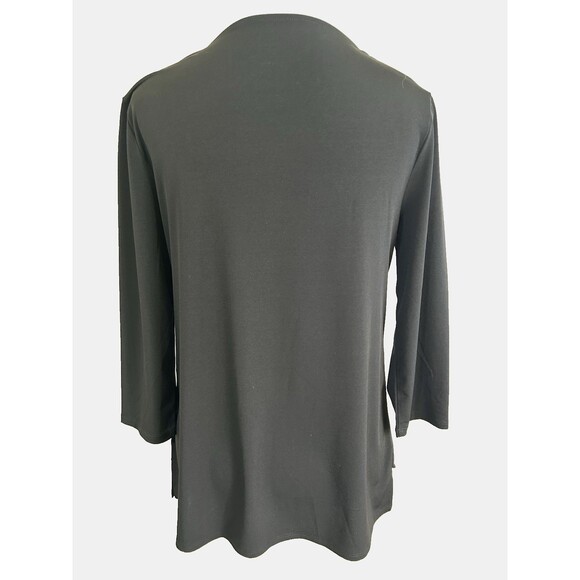 Chicos Elegant Black “Ultimate Tee” - Asymmetrical Hem Tunic Size 0 - Picture 6 of 8